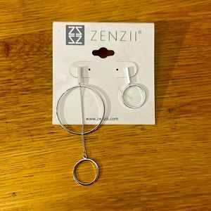 Zenzi Studded Earrings Silver Circles